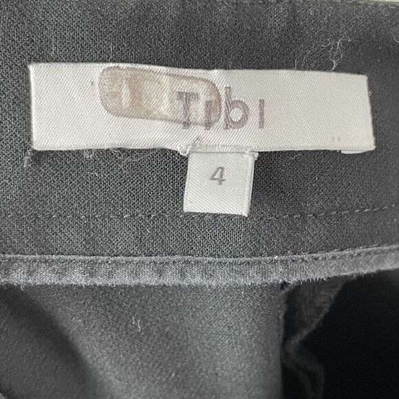 TIBI Pants Womens 4 Black High Rise Split Hem Ponte Stretch Rear Zip - Picture 11 of 13